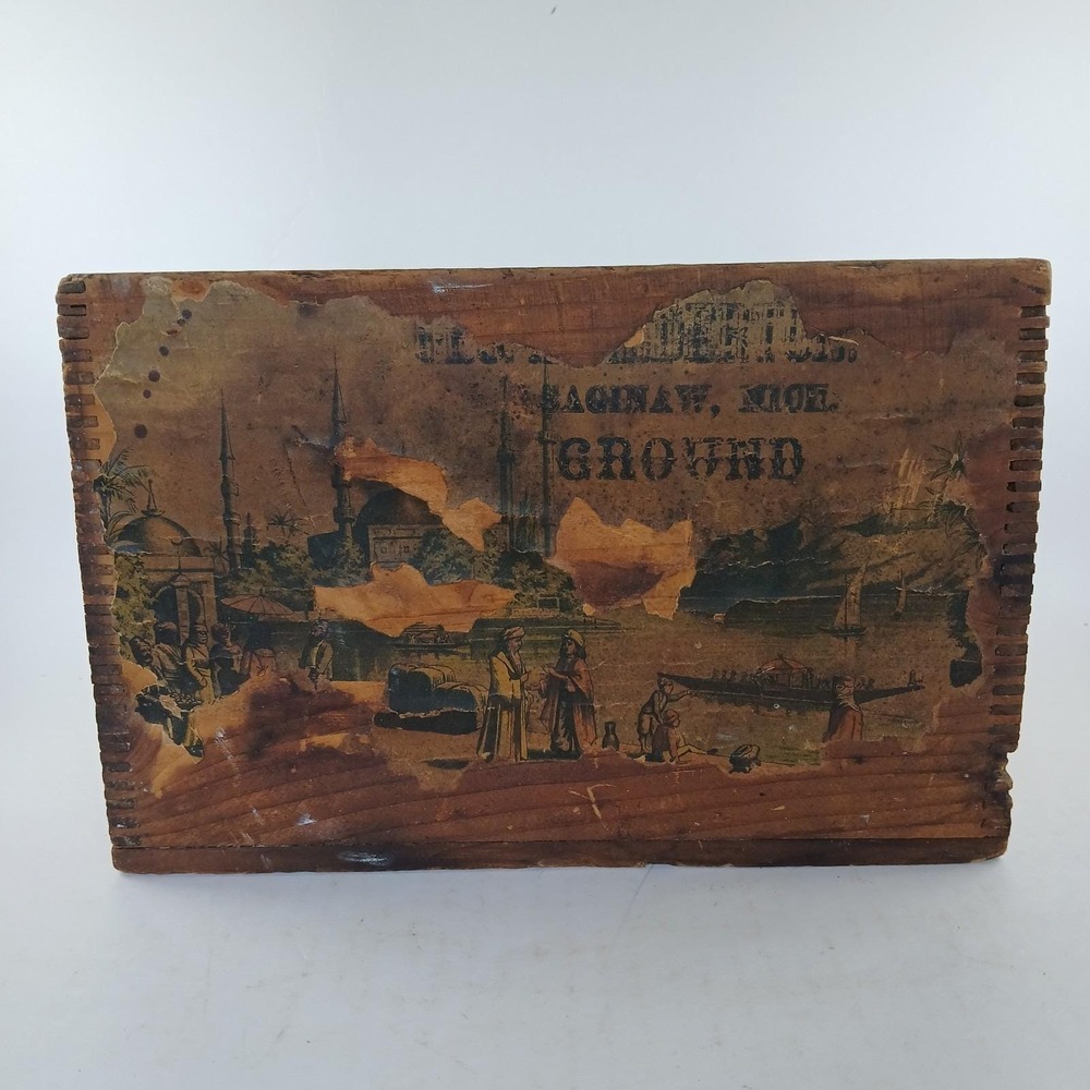 Vintage Tongue And Grove Wood Storage File Box Cottagecore Decor